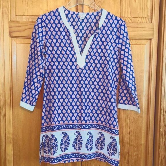 J. CREW  Women's Tunic Paisley Popover Top‎ - Picture 2 of 6